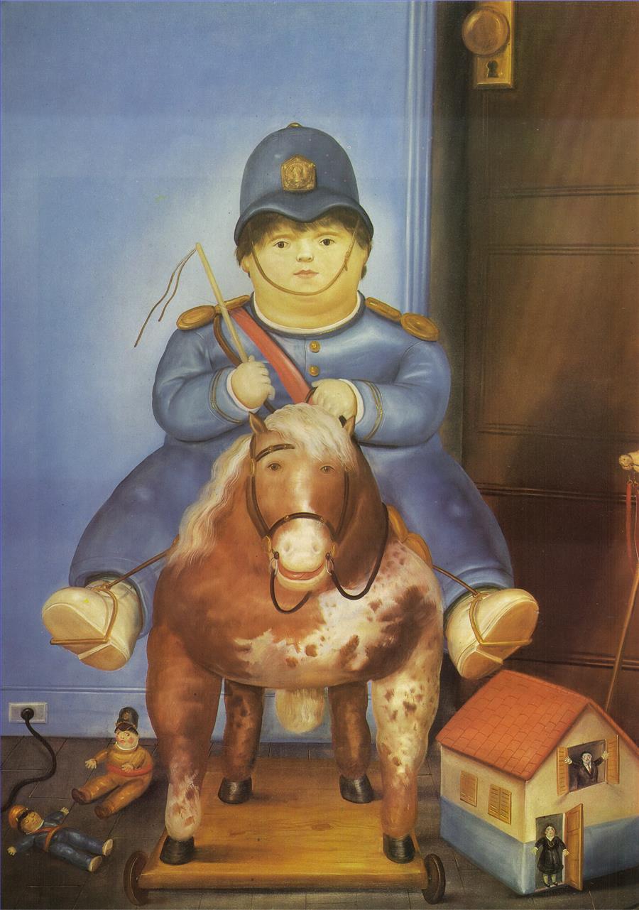 馬に乗ったペドロ フェルナンド・ボテロ油絵